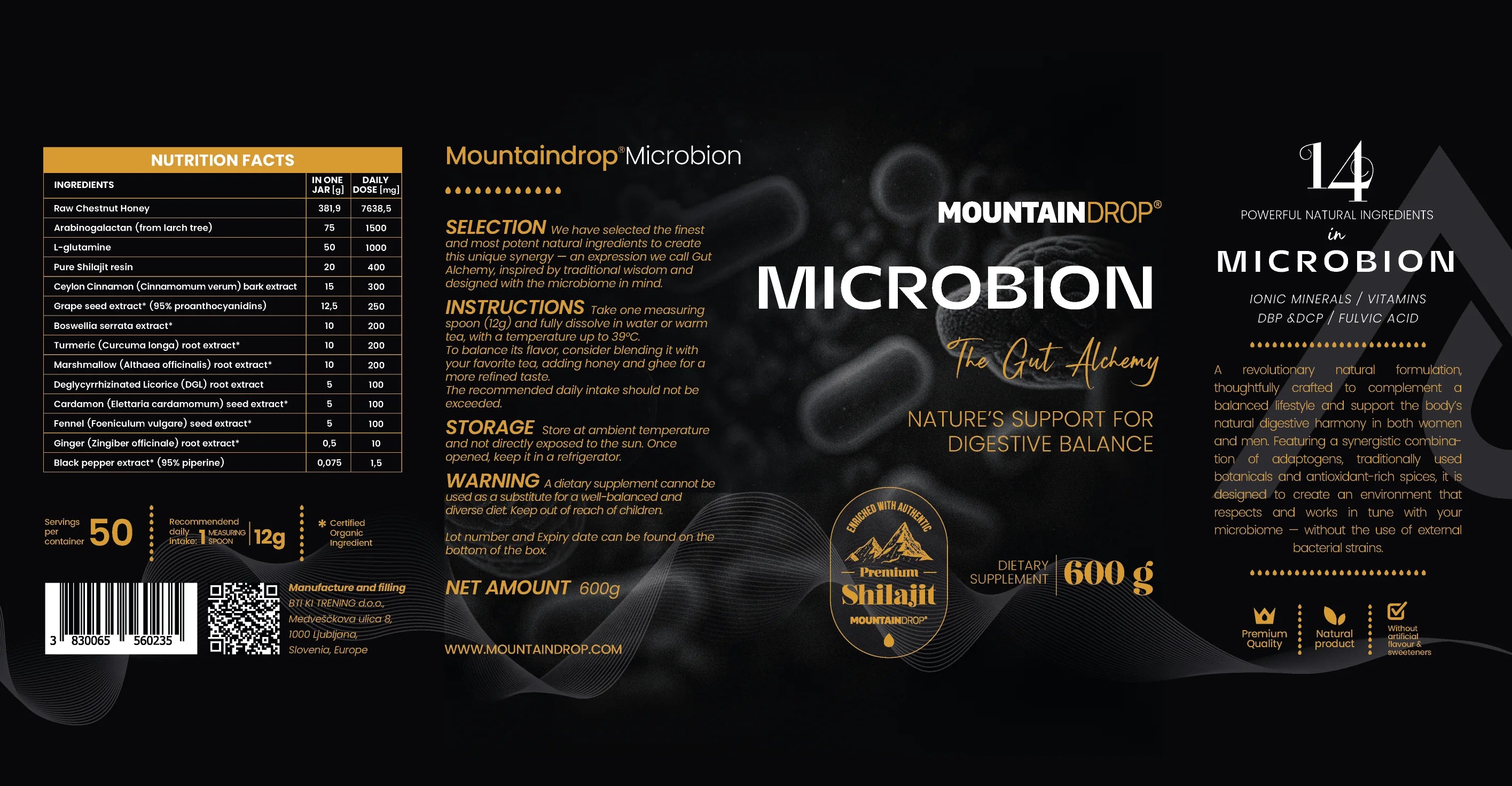Mountaindrop Microbion - The #1 Worlds Shilajit Gut Formula
